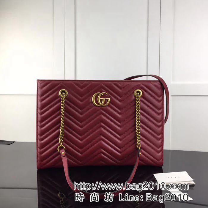 GUCCI古馳頂級原單 新款專櫃品質 實物實拍 524578 大紅雙鏈條單肩包 HY1103